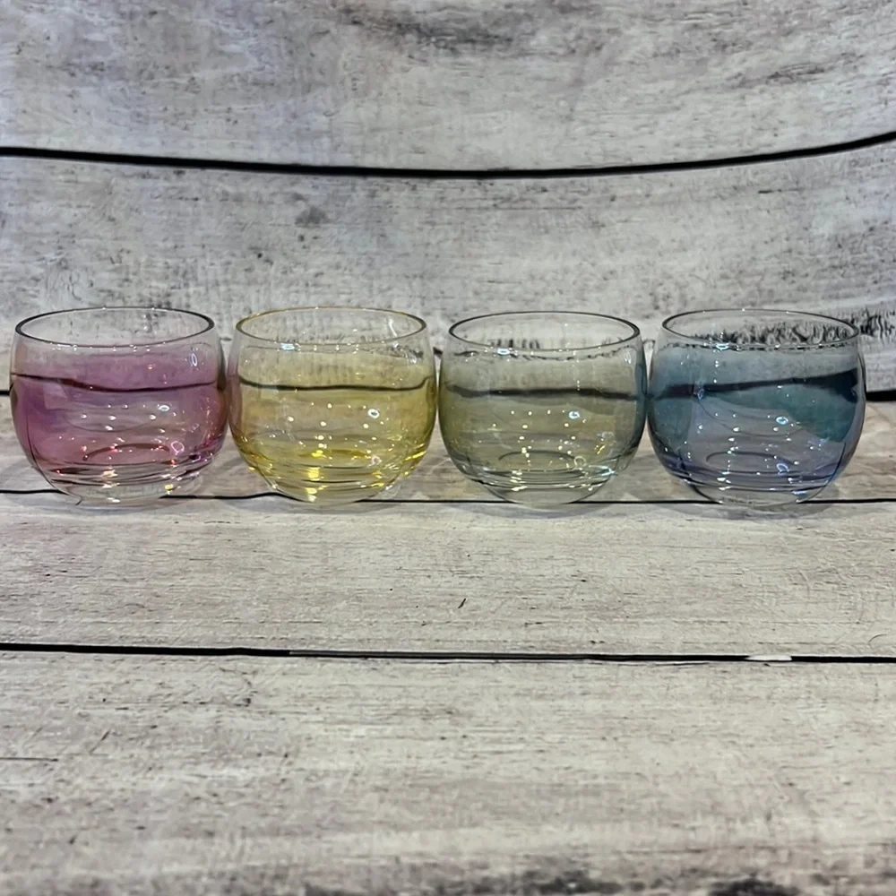 Vintage Roly Poly Color Set of 4 Glasses - Picture 1 of 5
